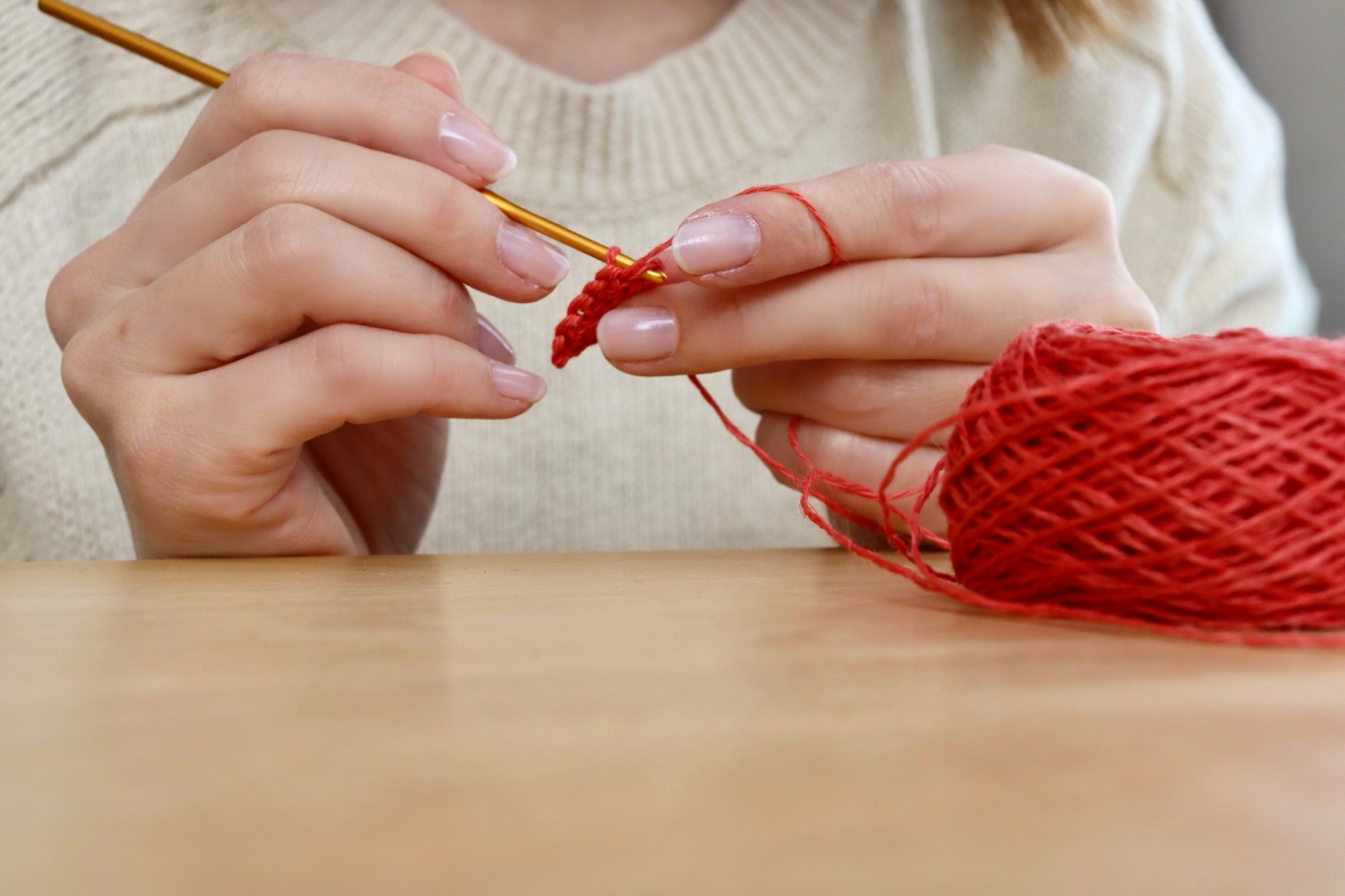 はじめましょう。後ろ身頃からです。